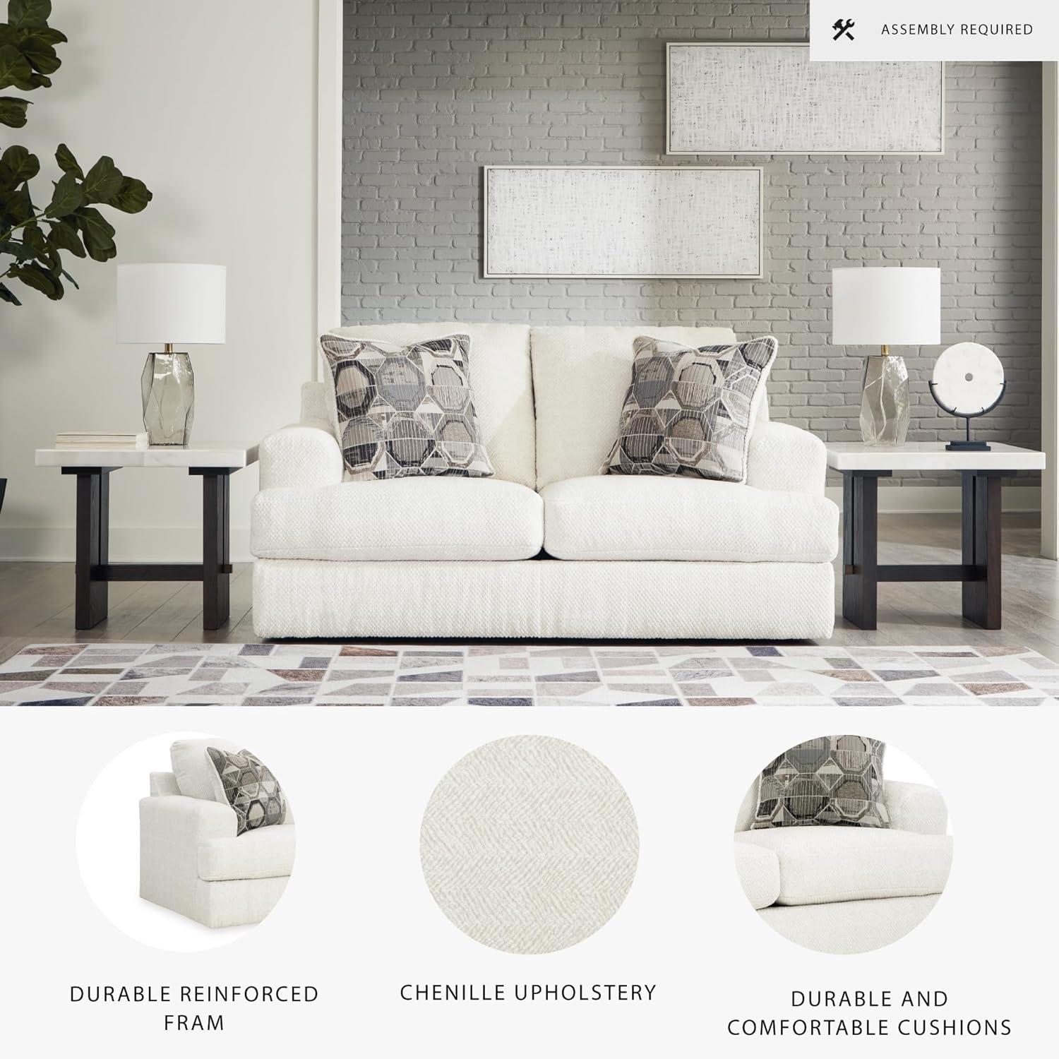 imageSignature Design by Ashley Karinne Coastal Loveseat with Nonskid Legs WhiteWhite