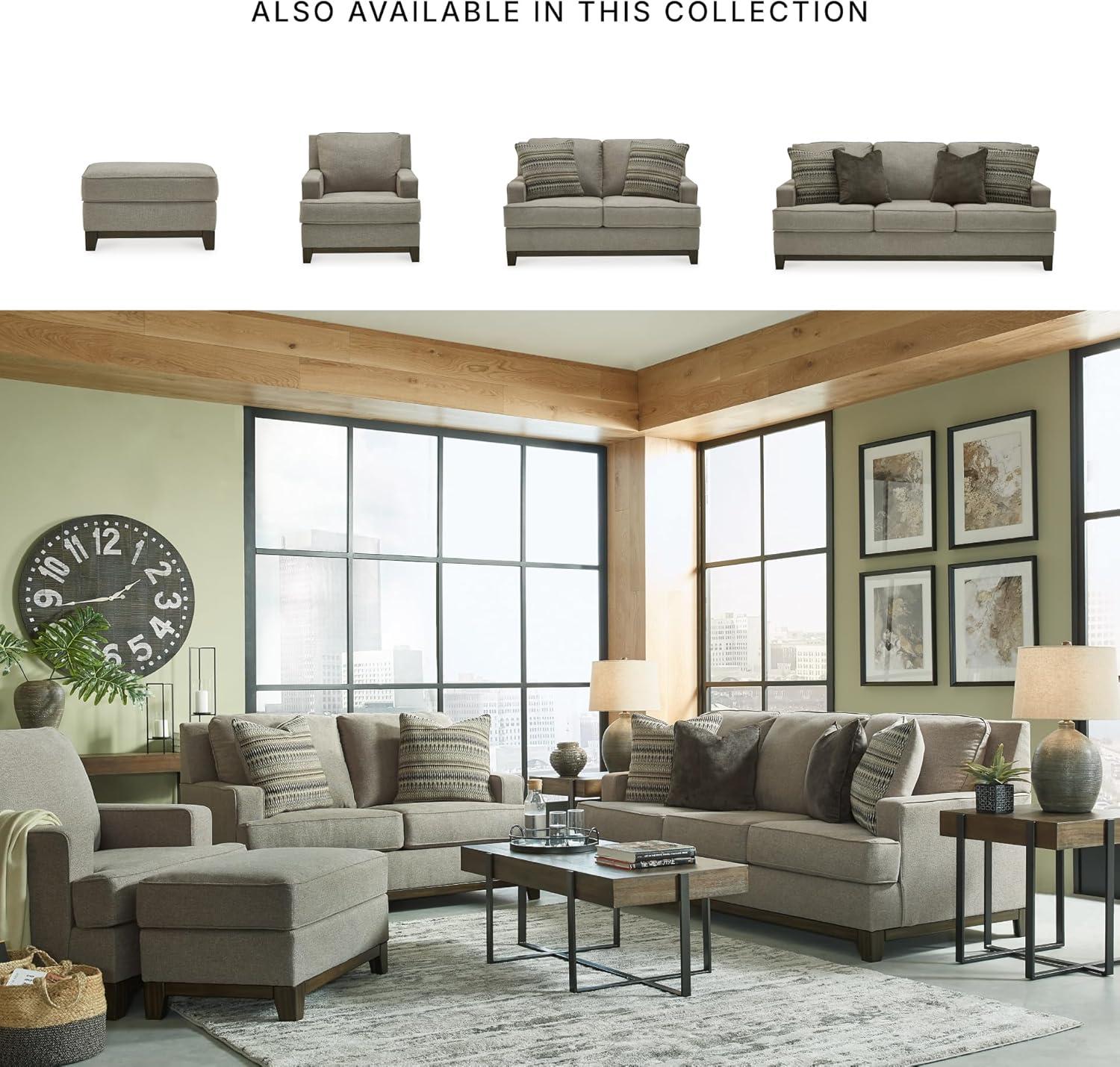 imageSignature Design by Ashley Kaywood Modern Loveseat with Accent Pillows Gray