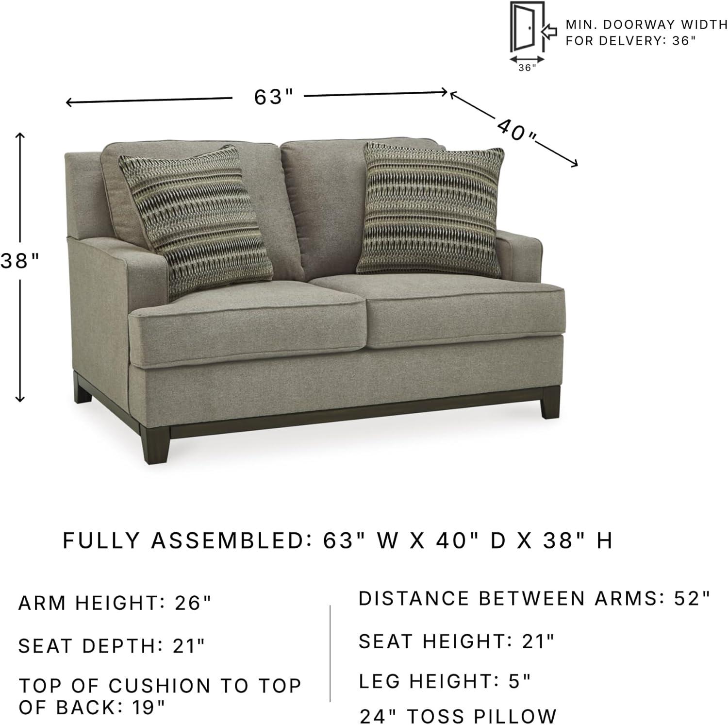imageSignature Design by Ashley Kaywood Modern Loveseat with Accent Pillows Gray
