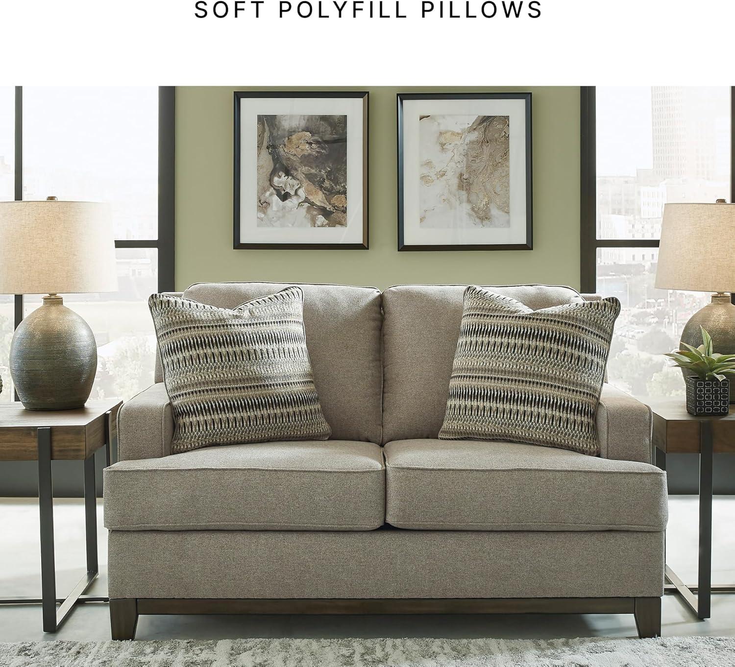 imageSignature Design by Ashley Kaywood Modern Loveseat with Accent Pillows Gray