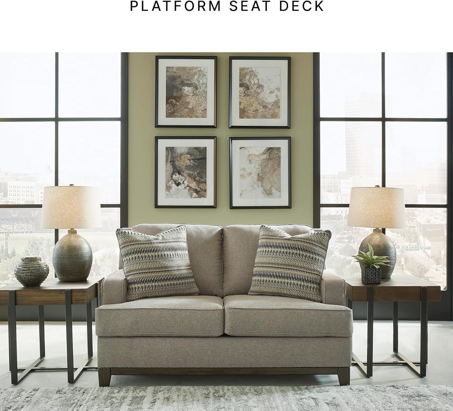 imageSignature Design by Ashley Kaywood Modern Loveseat with Accent Pillows Gray