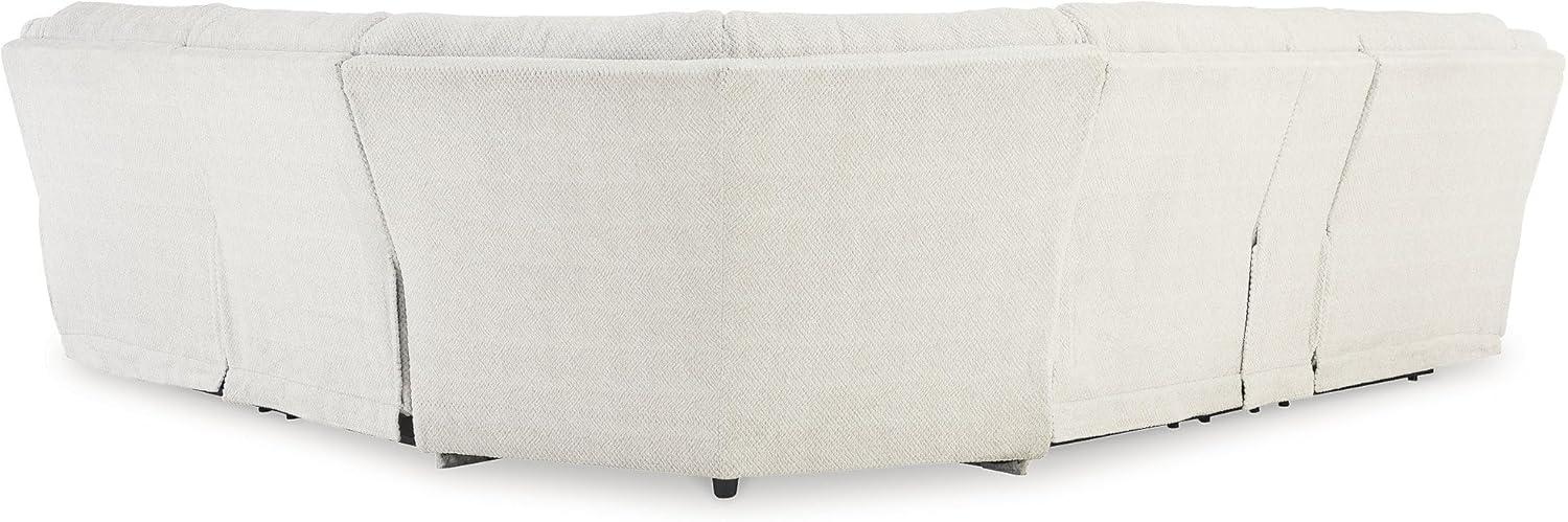 imageSignature Design by Ashley Keensburg Modern LShaped Left Arm Facing 3Piece Power Reclining Sectional with USB Ports Console Storage and 2 Cup Holders WhiteLeft Arm Facing