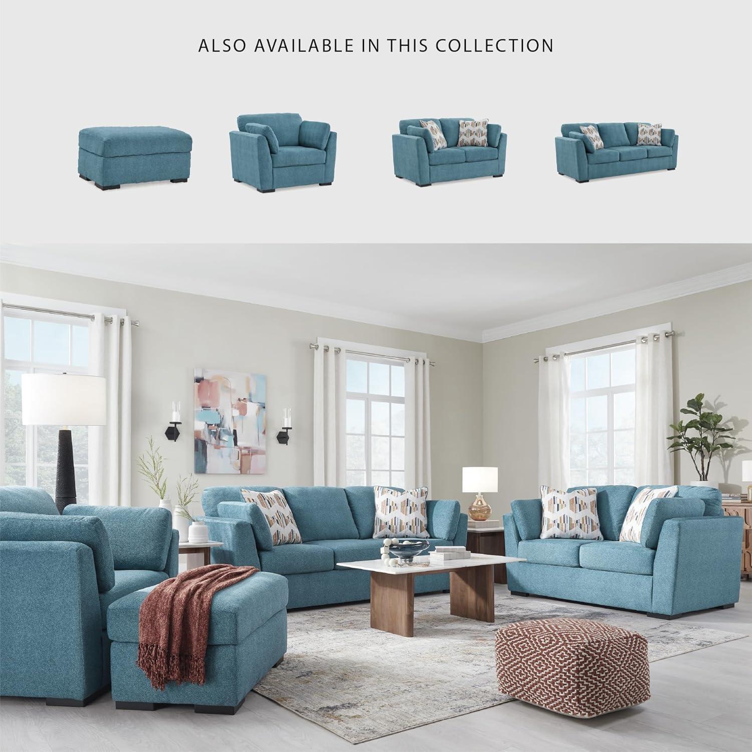 imageSignature Design by Ashley Keerwick Scandinavian Loveseat with 4 Toss Pillows YellowBlue