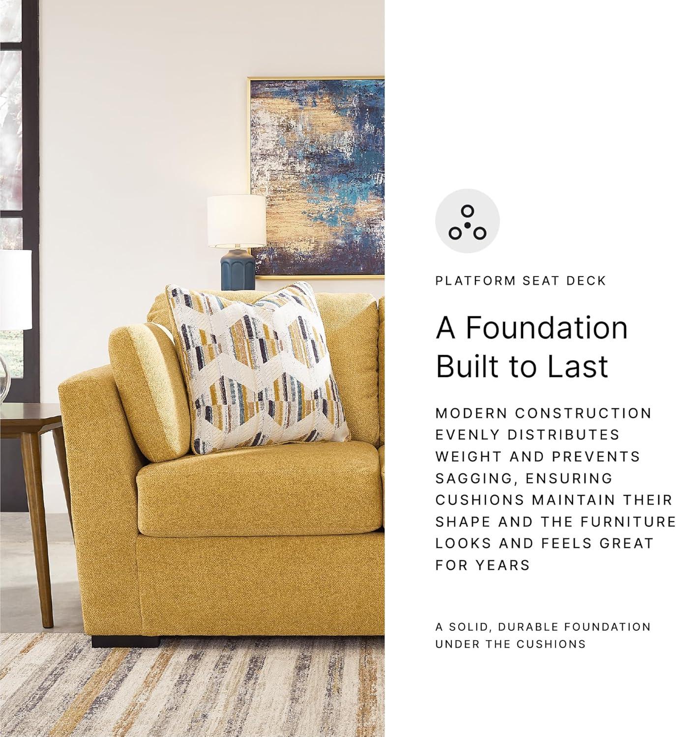 imageSignature Design by Ashley Keerwick Scandinavian Loveseat with 4 Toss Pillows YellowYellow