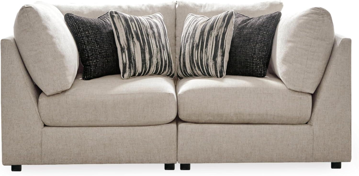 imageSignature Design by Ashley Kellway Casual 3Piece Sectional Sofa with Loose Cushions and 4 Accent Pillows BeigeBeige