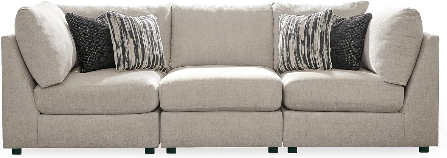 imageSignature Design by Ashley Kellway Casual 3Piece Sectional Sofa with Loose Cushions and 4 Accent Pillows BeigeBeige