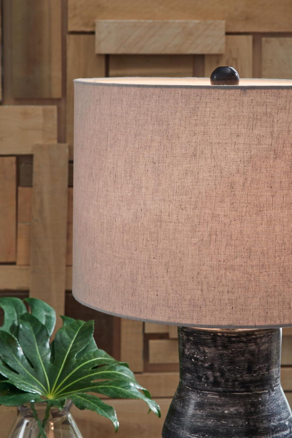 imageSignature Design by Ashley Kerbert Vintage Terra Cotta Table Lamp with 3Way Switch Black ampamp Beige