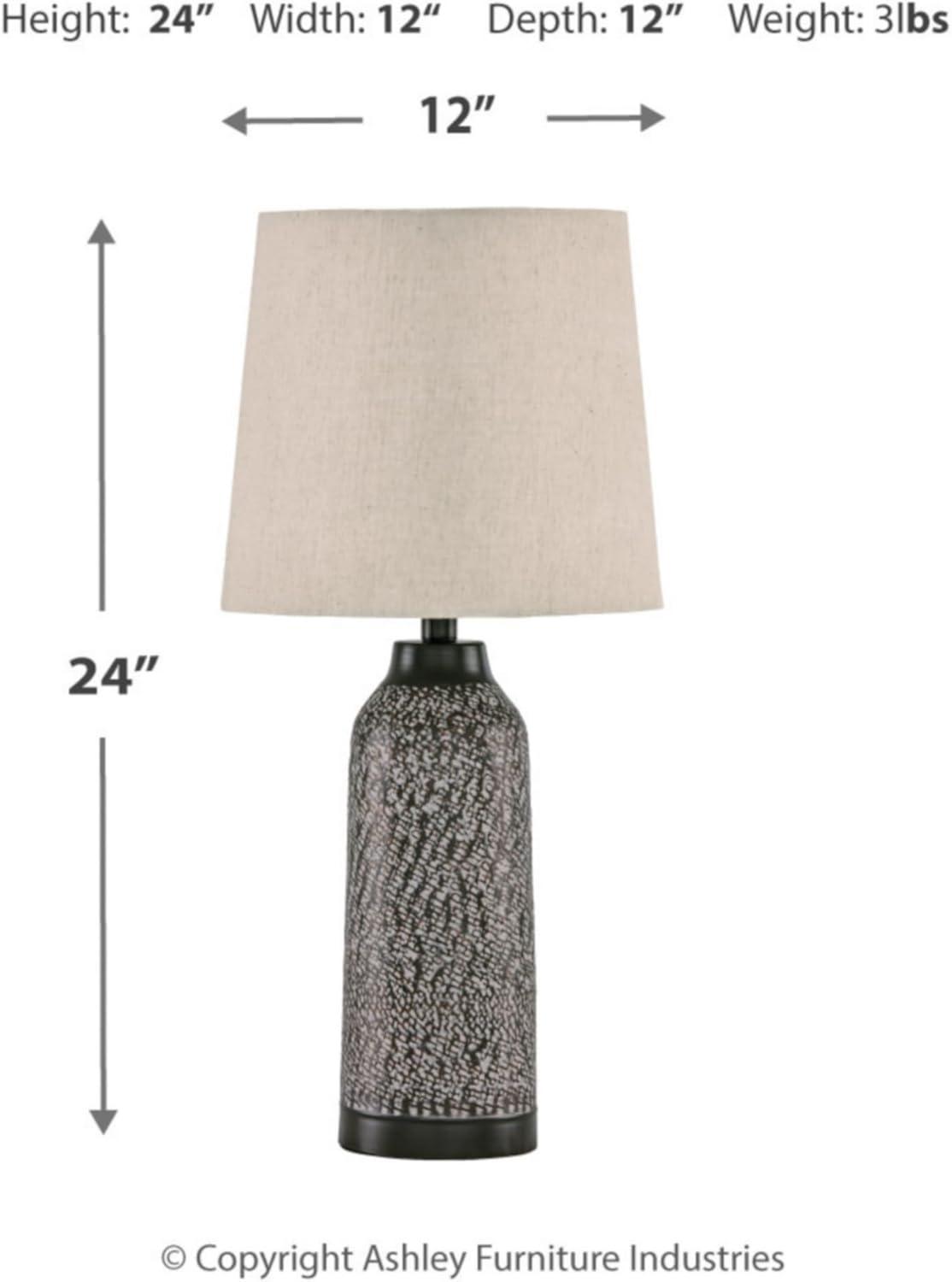 imageSignature Design by Ashley Lanson Casual Table Lamp Set 2 Count Antique Bronze Finish