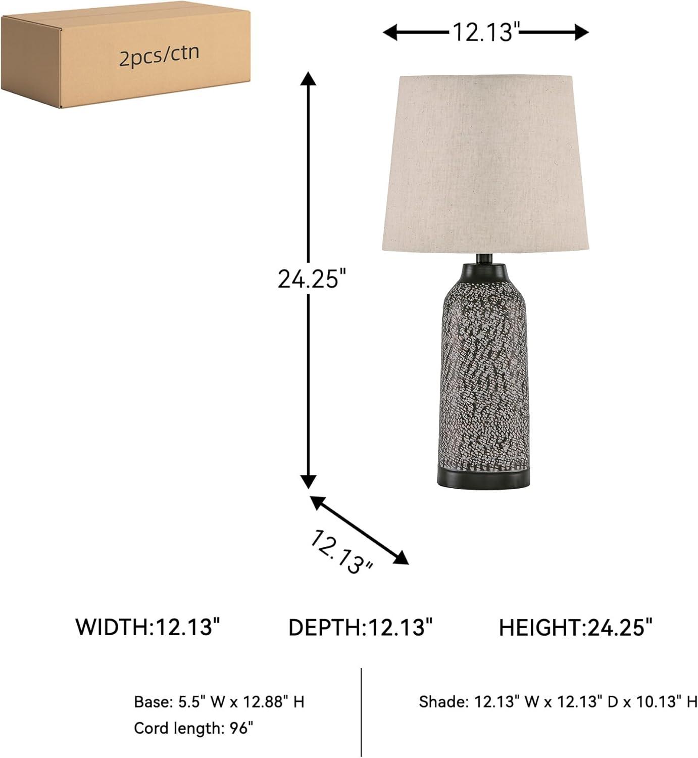 imageSignature Design by Ashley Lanson Casual Table Lamp Set 2 Count Antique Bronze Finish