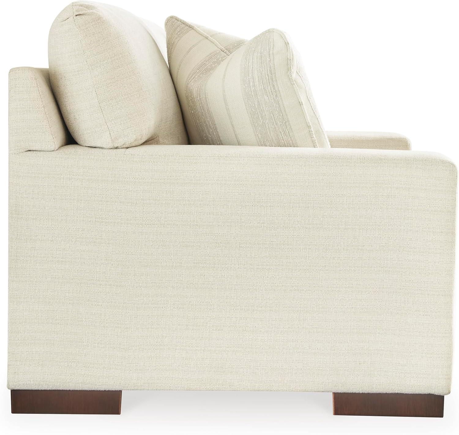 imageSignature Design by Ashley Maggie Contemporary Upholstered Loveseat with Accent Pillows OffWhiteOffwhite