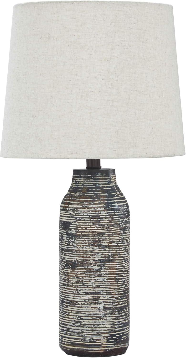 imageSignature Design by Ashley Mahima Eclectic Paper Table Lamp 2 Count  255quot Black ampamp WhiteMahima