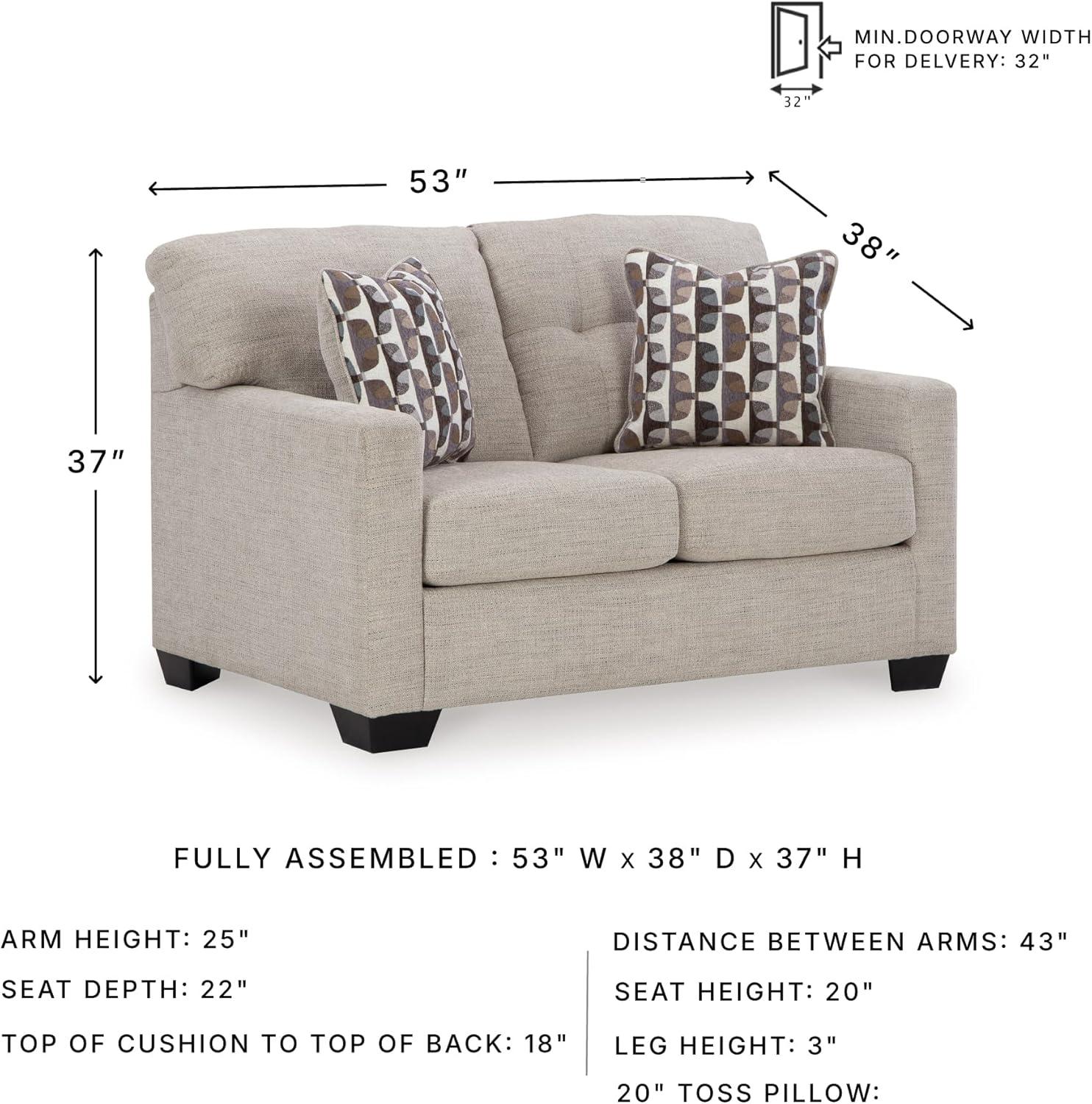 imageSignature Design by Ashley Mahoney Contemporary Tufted Loveseat BeigeBeige
