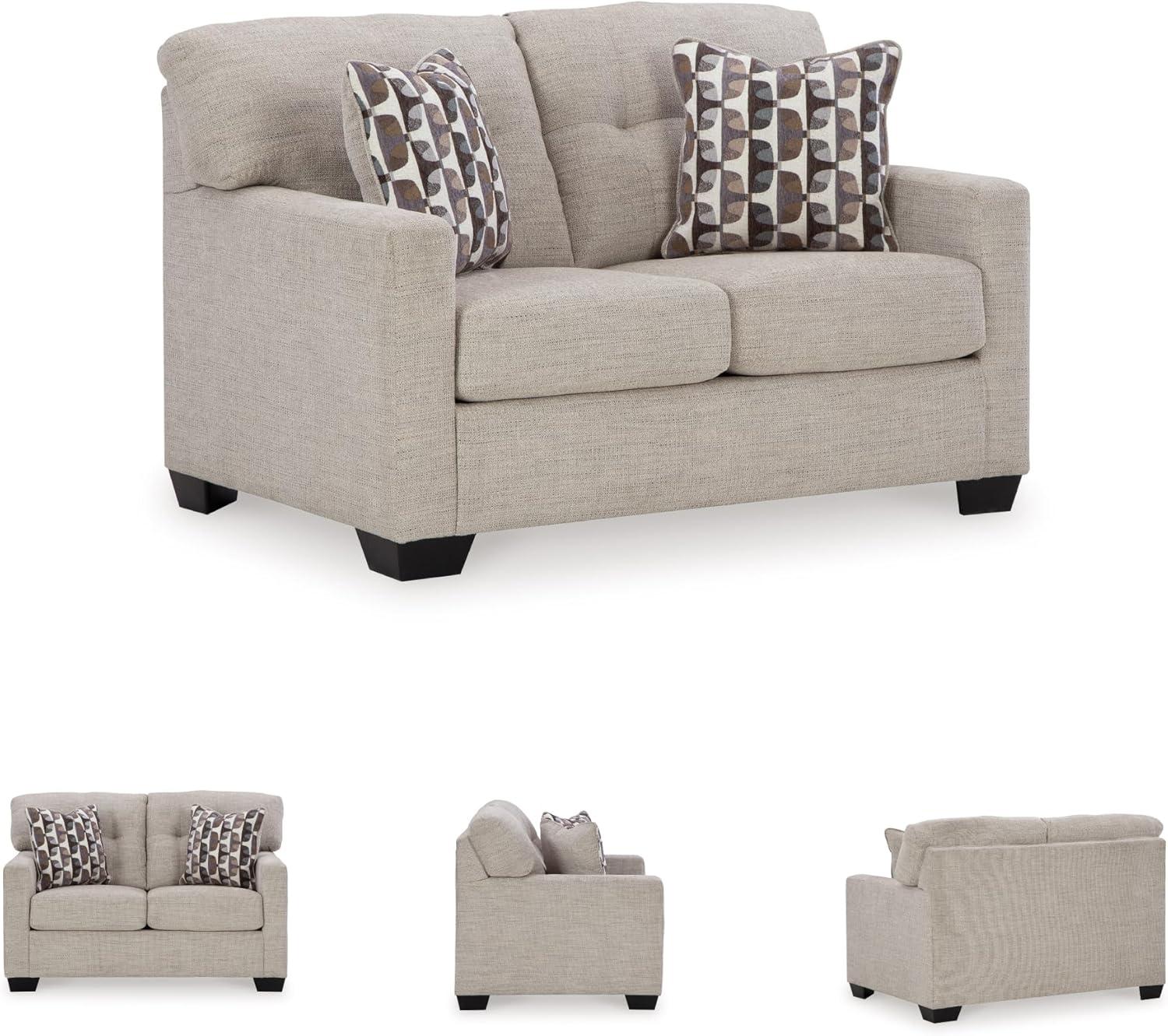 imageSignature Design by Ashley Mahoney Contemporary Tufted Loveseat BeigeBeige