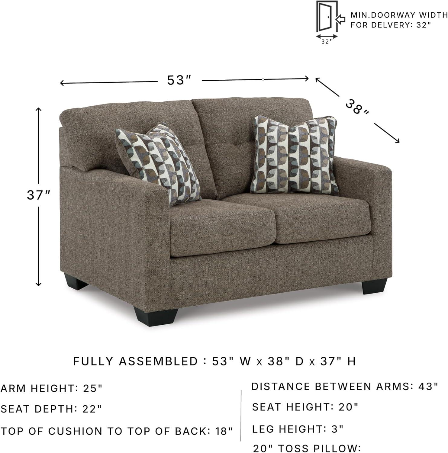 imageSignature Design by Ashley Mahoney Contemporary Tufted Loveseat BeigeBrown