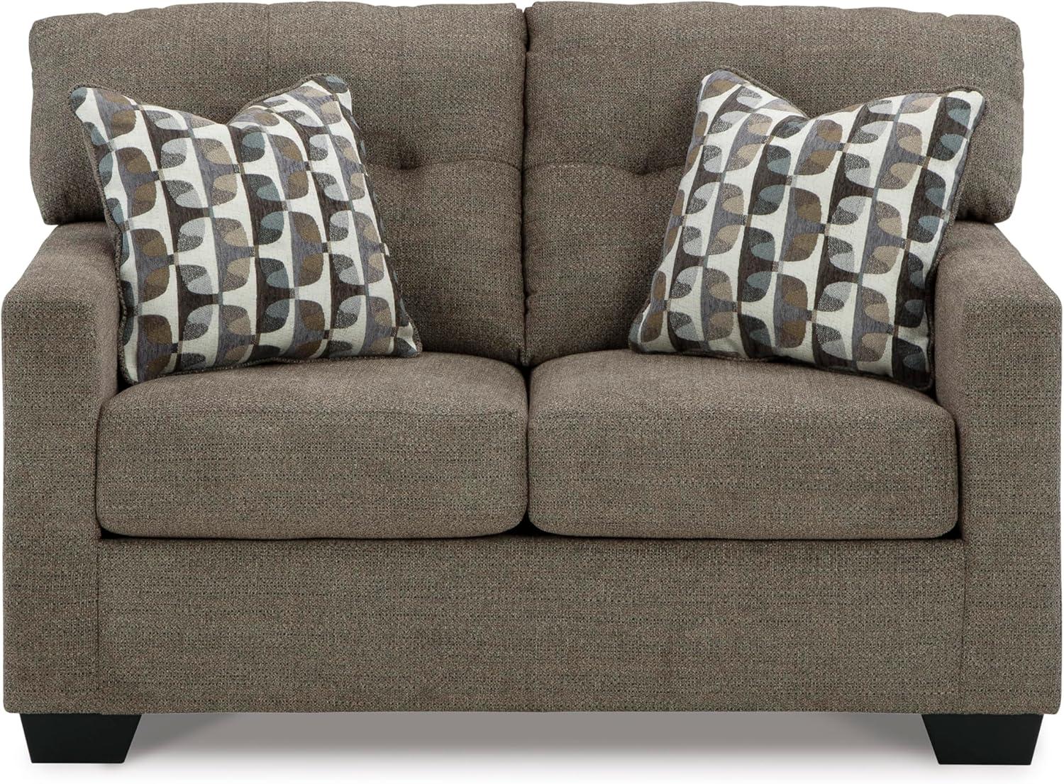 imageSignature Design by Ashley Mahoney Contemporary Tufted Loveseat BeigeBrown