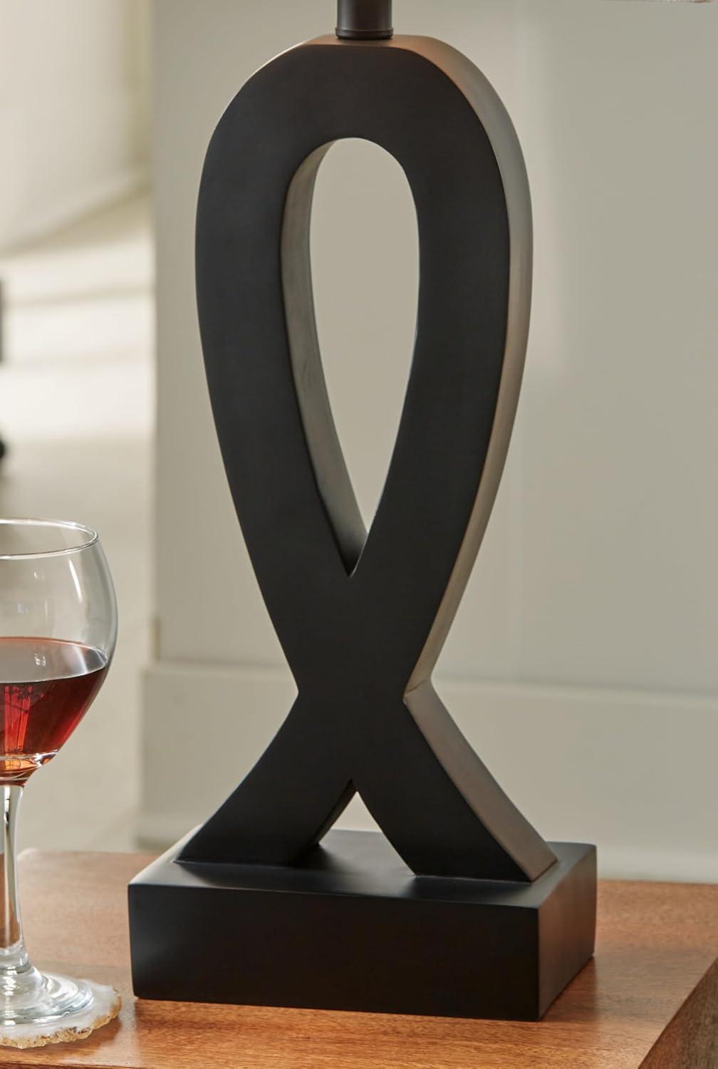 imageSignature Design by Ashley Markellton Modern 2925quot Polyresin Table Lamp Set of 2 Black