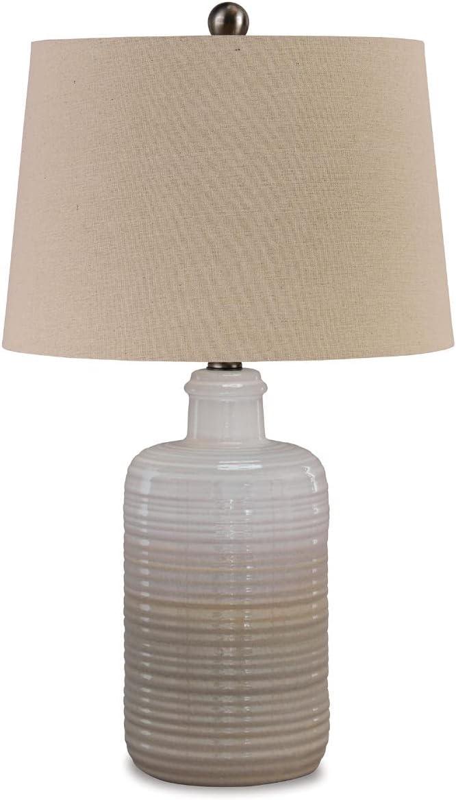 imageSignature Design by Ashley Marnina Ceramic Table Lamp in Taupe Set of 2Marnina