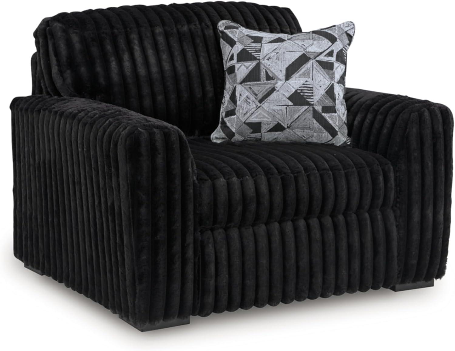imageSignature Design by Ashley MidnightMadness Casual Anti Sag LeftArm Facing 3Piece Sectional with Chaise Reversible Seat Cushions and 10 Accent Pillows Dark BrownBlack