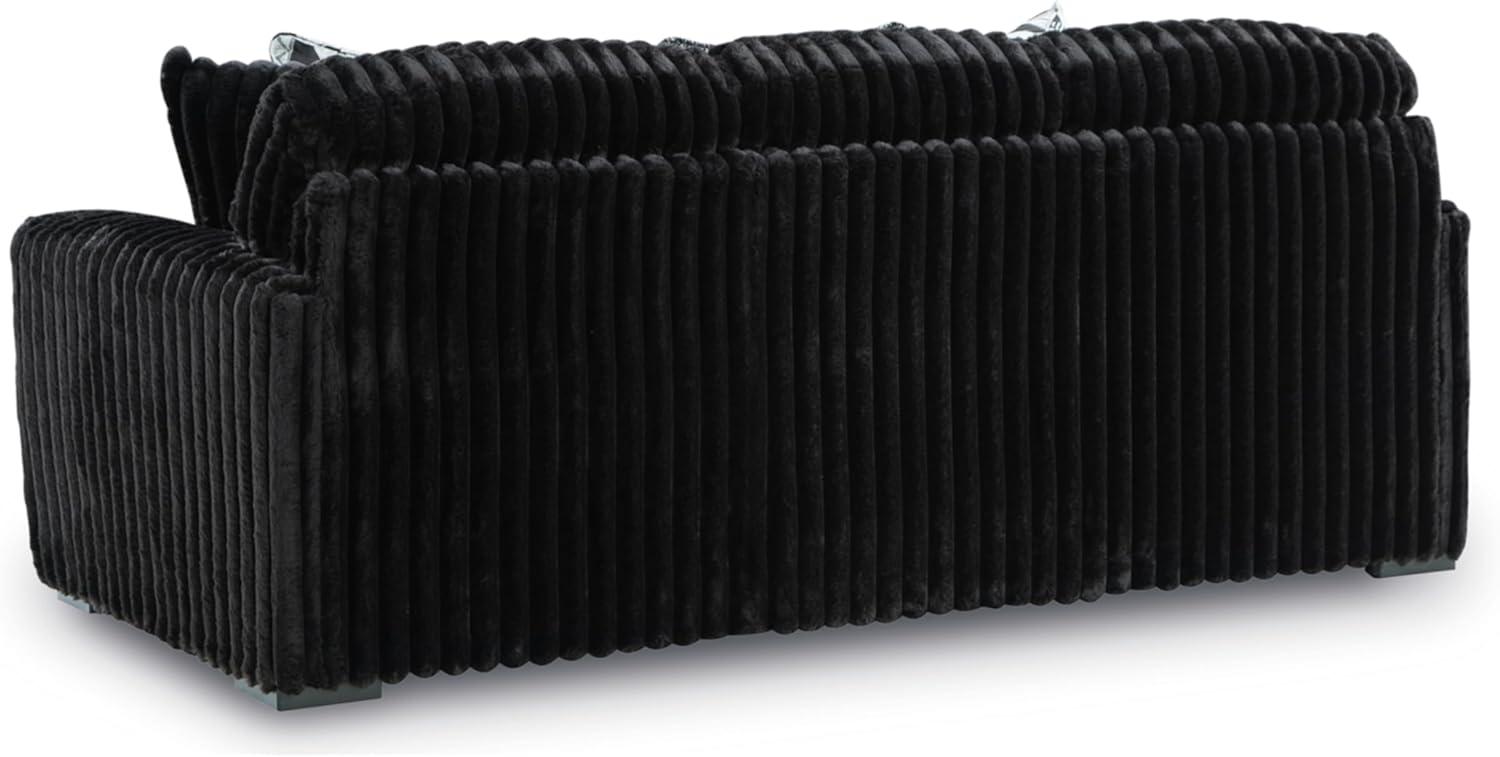 imageSignature Design by Ashley MidnightMadness Casual Anti Sag LeftArm Facing 3Piece Sectional with Chaise Reversible Seat Cushions and 10 Accent Pillows Dark BrownBlack