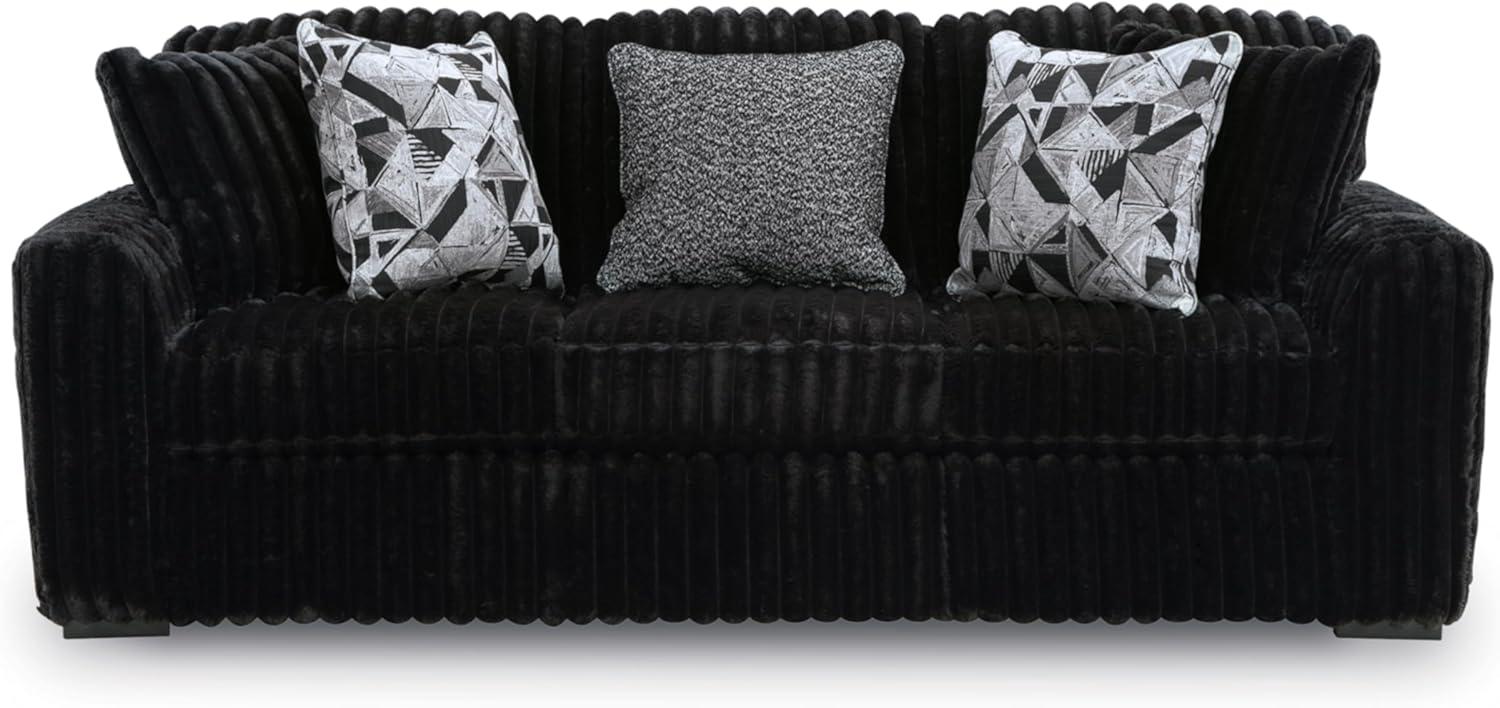 imageSignature Design by Ashley MidnightMadness Casual Anti Sag LeftArm Facing 3Piece Sectional with Chaise Reversible Seat Cushions and 10 Accent Pillows Dark BrownBlack