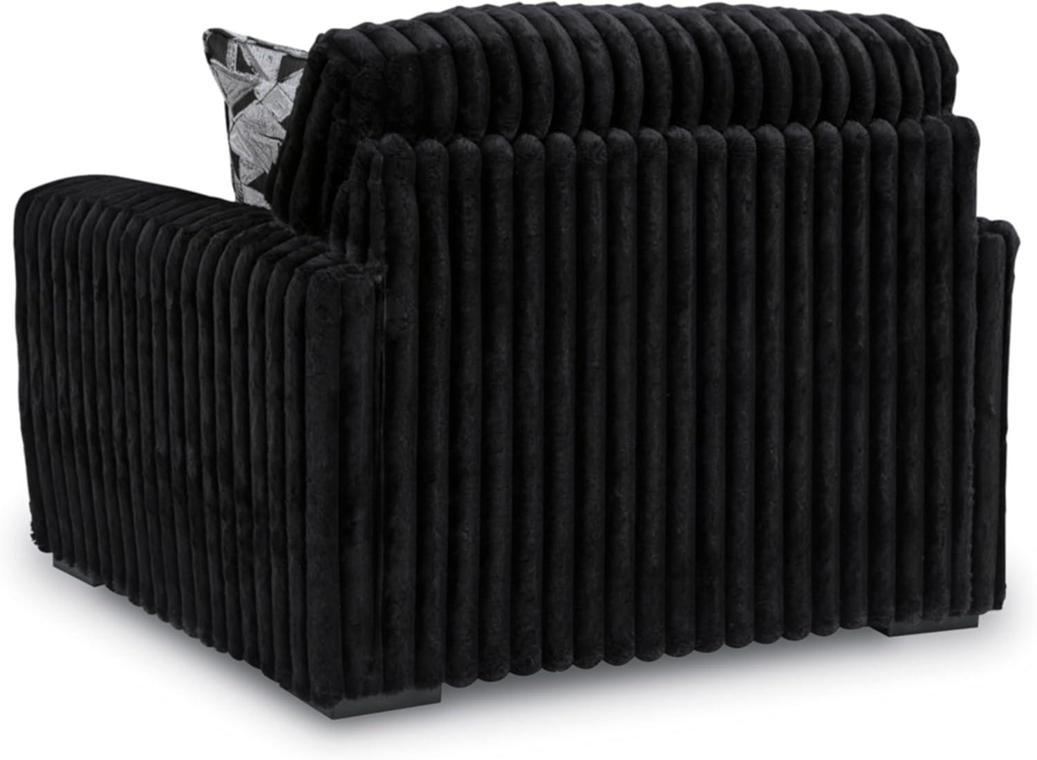 imageSignature Design by Ashley MidnightMadness Casual Anti Sag LeftArm Facing 3Piece Sectional with Chaise Reversible Seat Cushions and 10 Accent Pillows Dark BrownBlack