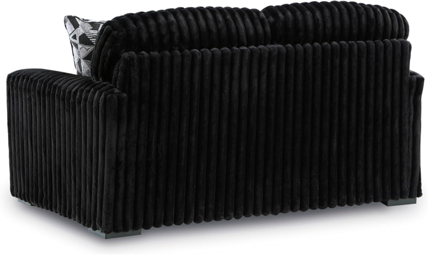 imageSignature Design by Ashley MidnightMadness Casual Anti Sag LeftArm Facing 3Piece Sectional with Chaise Reversible Seat Cushions and 10 Accent Pillows Dark BrownBlack