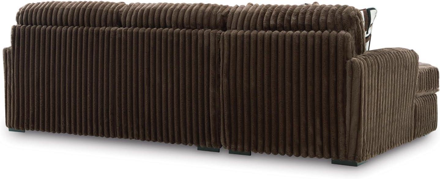 imageSignature Design by Ashley MidnightMadness Casual Anti Sag LeftArm Facing 3Piece Sectional with Chaise Reversible Seat Cushions and 10 Accent Pillows Dark BrownBrown