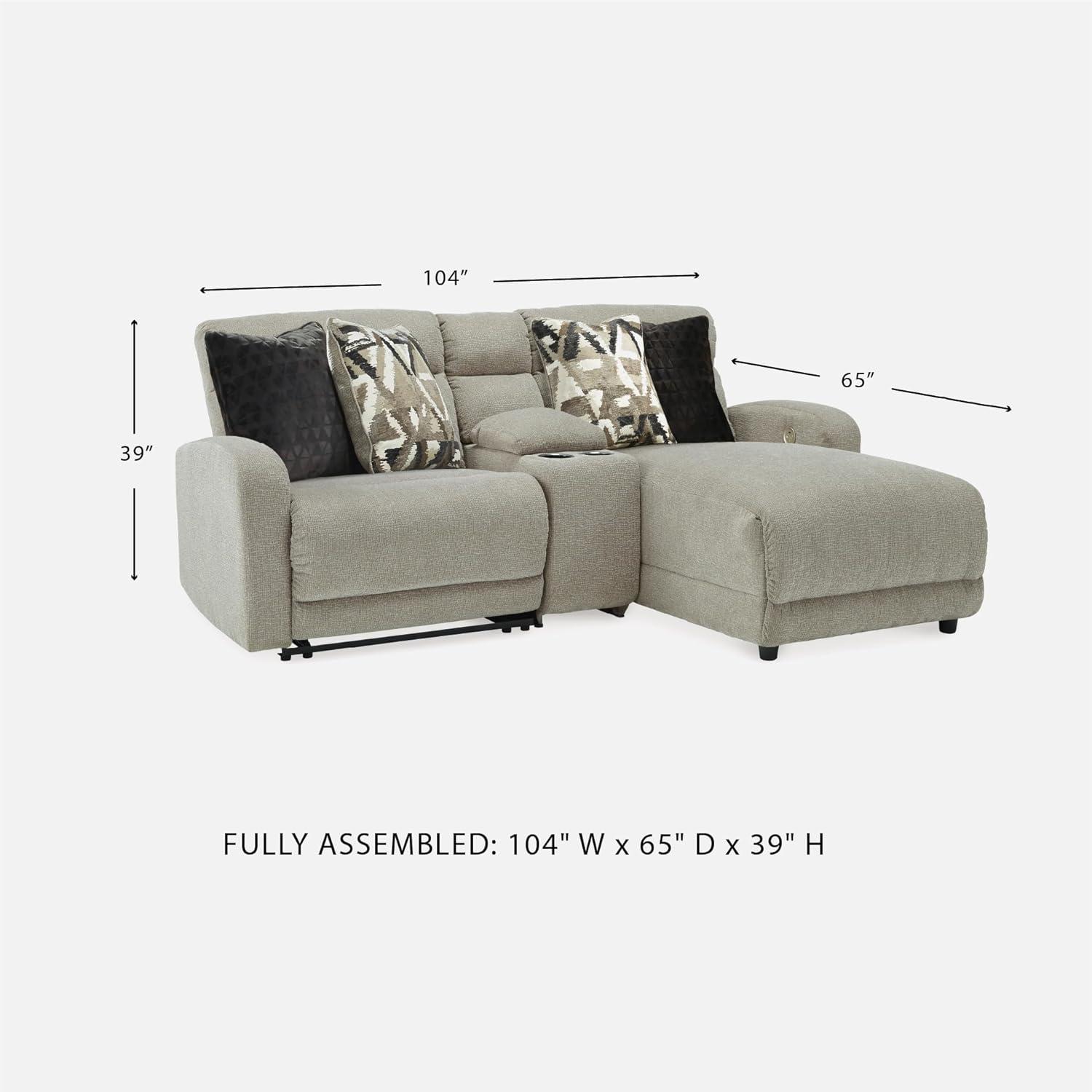 imageSignature Design by Ashley Modern Colleyville UShape LeftArm Facing 5Piece Power Reclining Sectional with USB Charging Ports and Armrest Light GrayRight Arm Facing