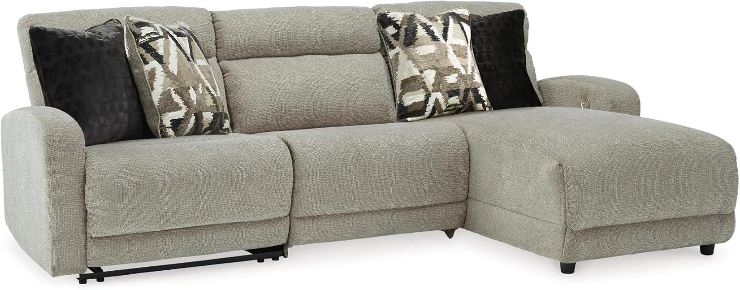 imageSignature Design by Ashley Modern Colleyville UShape LeftArm Facing 5Piece Power Reclining Sectional with USB Charging Ports and Armrest Light GrayRight Arm Facing