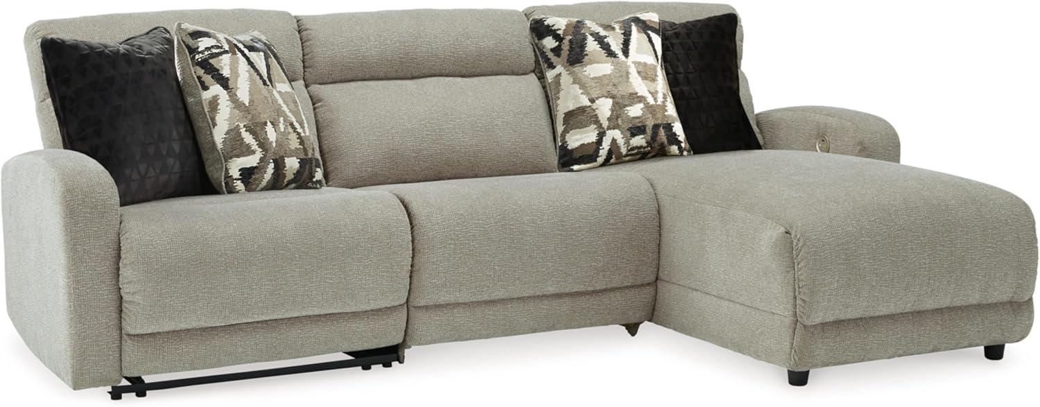imageSignature Design by Ashley Modern Colleyville UShape LeftArm Facing 5Piece Power Reclining Sectional with USB Charging Ports and Armrest Light GrayRight Arm Facing