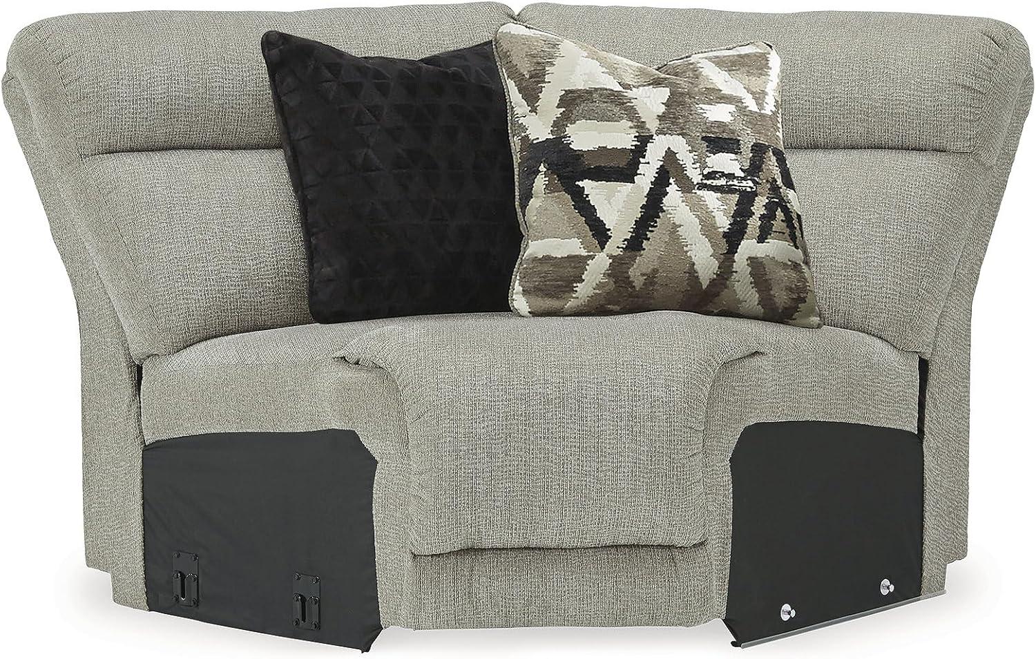 imageSignature Design by Ashley Modern Colleyville UShape LeftArm Facing 5Piece Power Reclining Sectional with USB Charging Ports and Armrest Light GrayRight Arm Facing