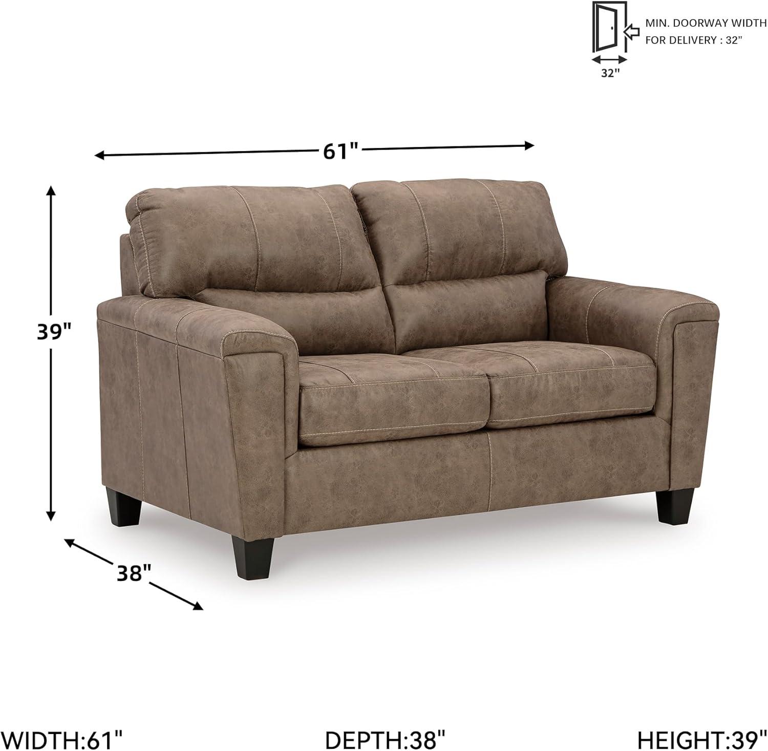 imageSignature Design by Ashley Navi Modern Loveseat with Removable Cushions Dark Brown