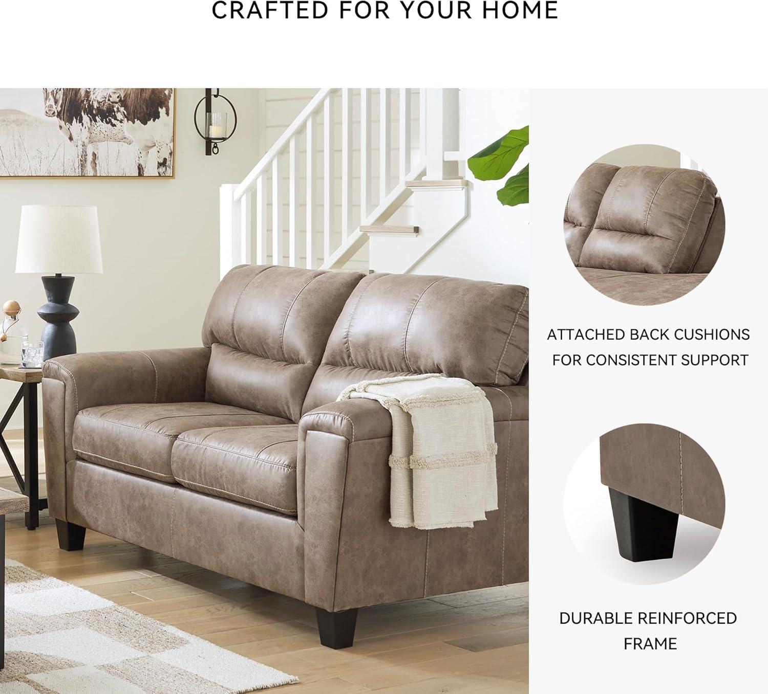 imageSignature Design by Ashley Navi Modern Loveseat with Removable Cushions Dark Brown