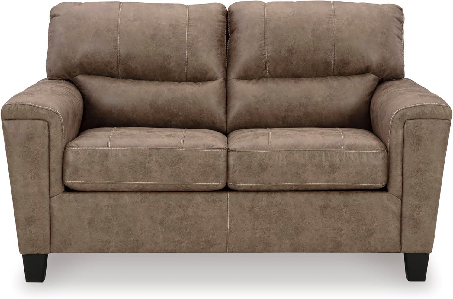 imageSignature Design by Ashley Navi Modern Loveseat with Removable Cushions Dark Brown
