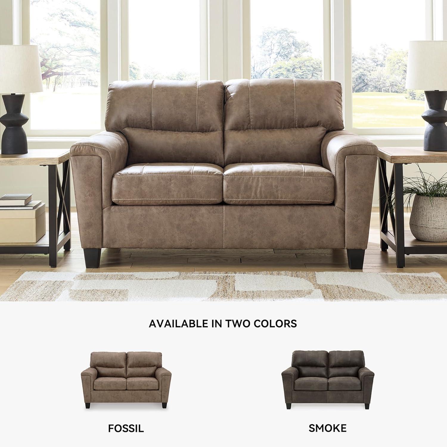 imageSignature Design by Ashley Navi Modern Loveseat with Removable Cushions Dark Brown