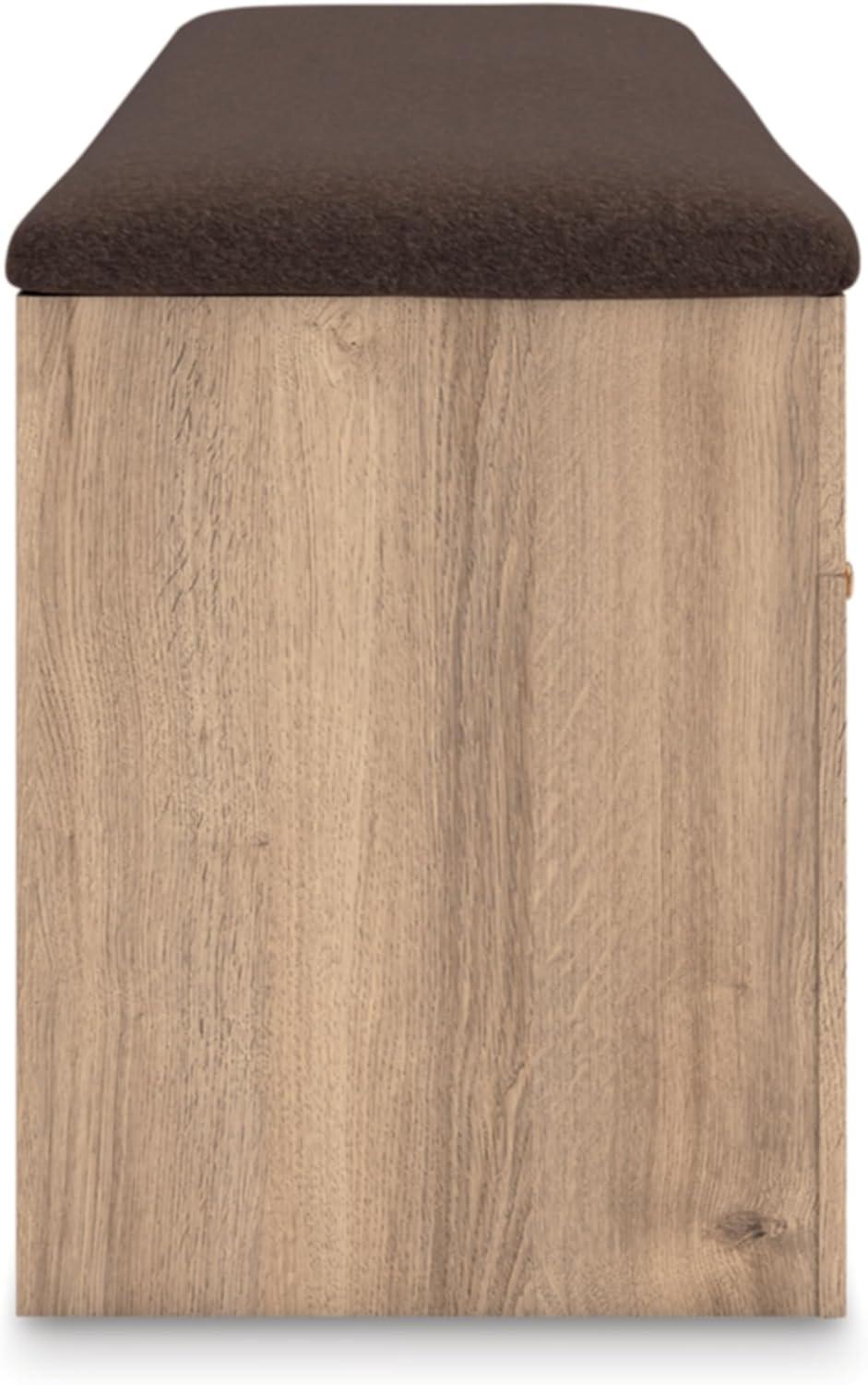 imageSignature Design by Ashley Prandefort Modern 2Drawer Bedroom Storage Bench Light Brown ampamp Dark BrownBedroom Storage Bench