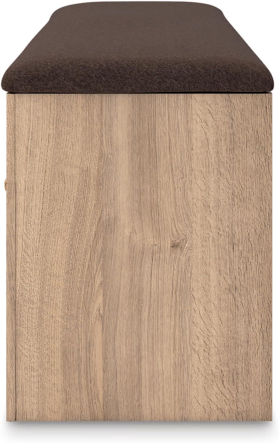 imageSignature Design by Ashley Prandefort Modern 2Drawer Bedroom Storage Bench Light Brown ampamp Dark BrownBedroom Storage Bench