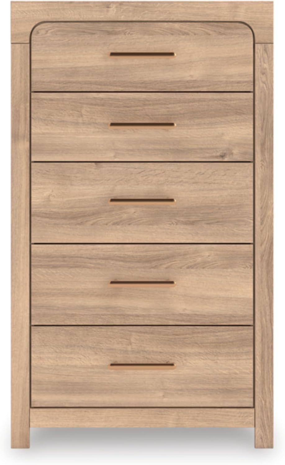 imageSignature Design by Ashley Prandefort Modern 2Drawer Bedroom Storage Bench Light Brown ampamp Dark BrownChest of Drawers