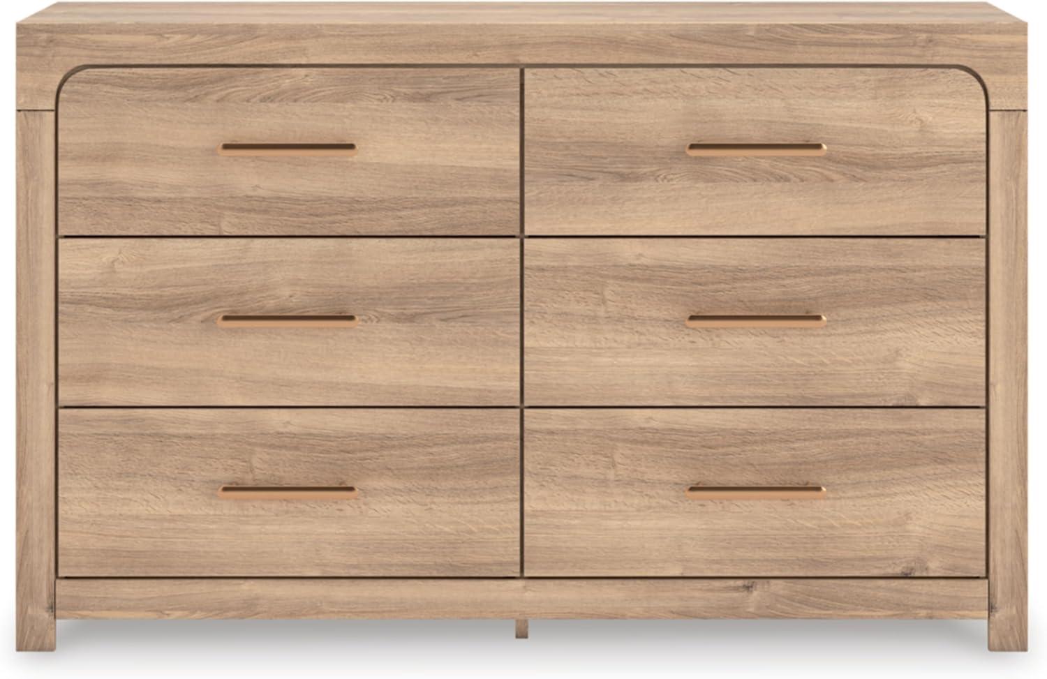 imageSignature Design by Ashley Prandefort Modern 2Drawer Bedroom Storage Bench Light Brown ampamp Dark BrownDresser