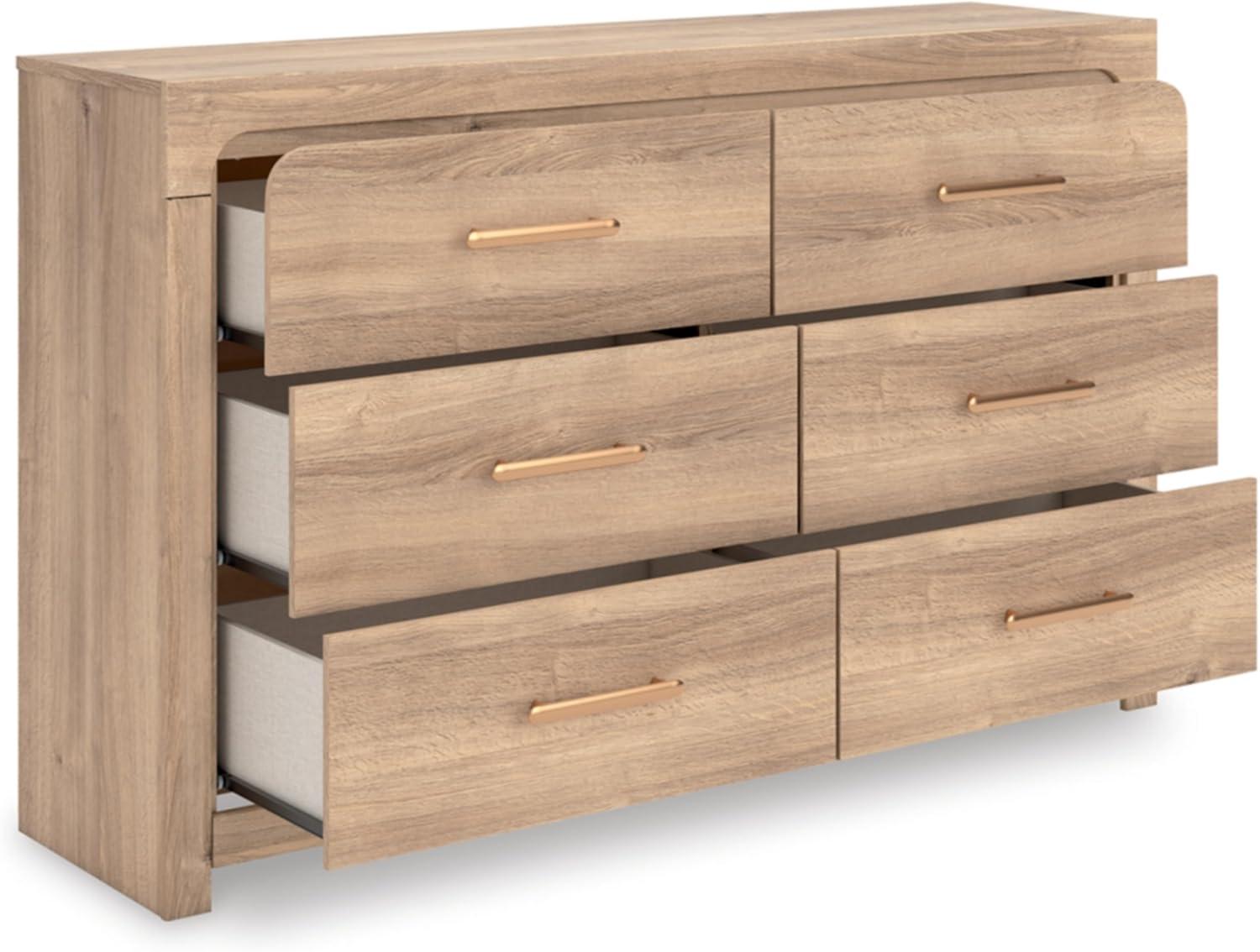 imageSignature Design by Ashley Prandefort Modern 2Drawer Bedroom Storage Bench Light Brown ampamp Dark BrownDresser