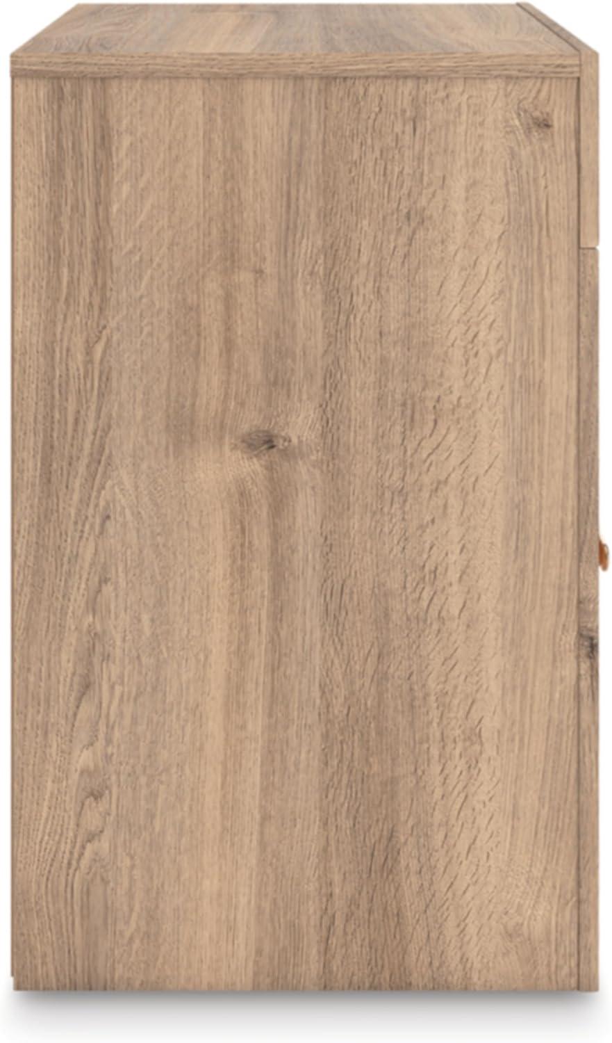 imageSignature Design by Ashley Prandefort Modern 2Drawer Bedroom Storage Bench Light Brown ampamp Dark BrownNightstand