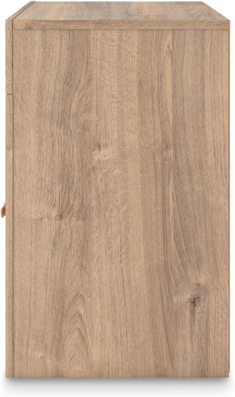 imageSignature Design by Ashley Prandefort Modern 2Drawer Bedroom Storage Bench Light Brown ampamp Dark BrownNightstand