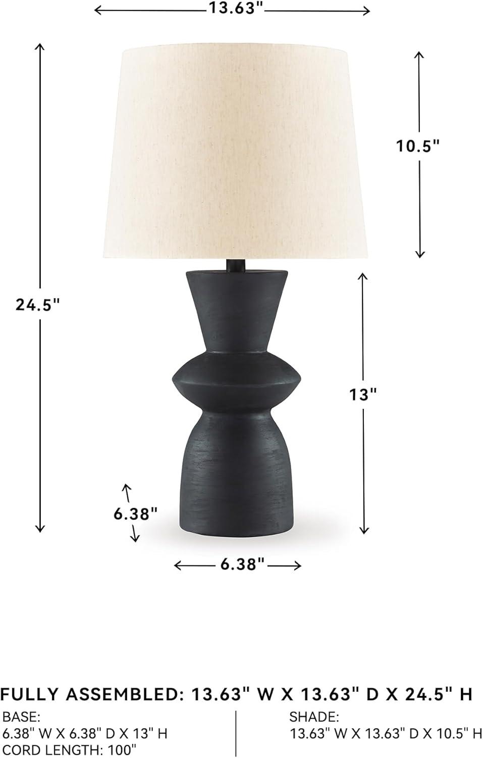 imageSignature Design by Ashley Scarbot Modern Distressed Paper Composite Table Lamp with 3Way Switch Set of 2 Black