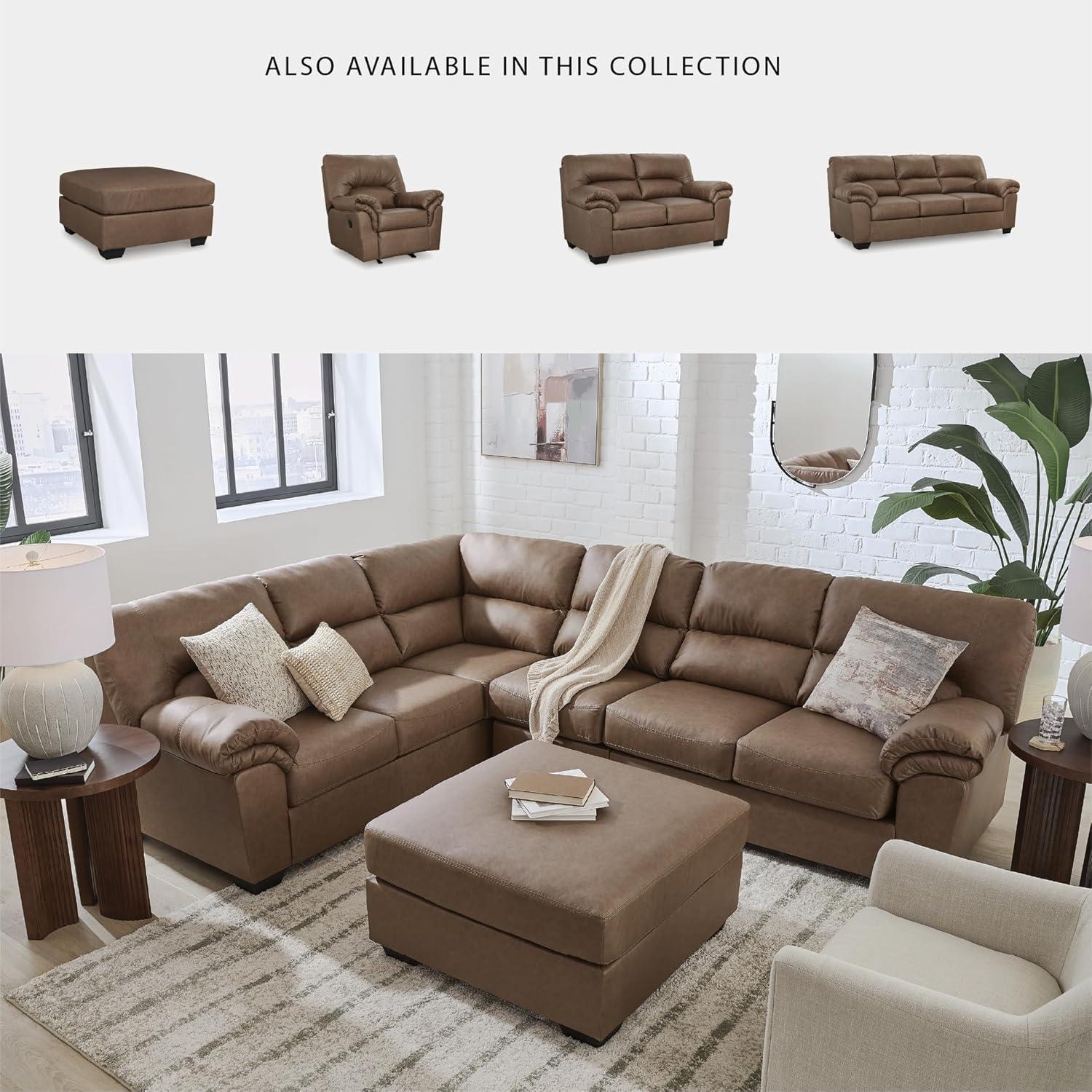 imageSignature Design by Ashley Walker Point Contemporary Loveseat with Removable Cushion Light Brown
