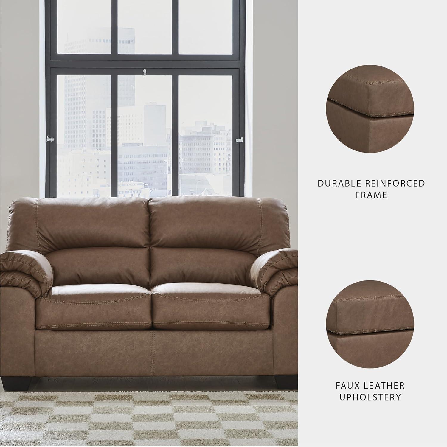 imageSignature Design by Ashley Walker Point Contemporary Loveseat with Removable Cushion Light Brown
