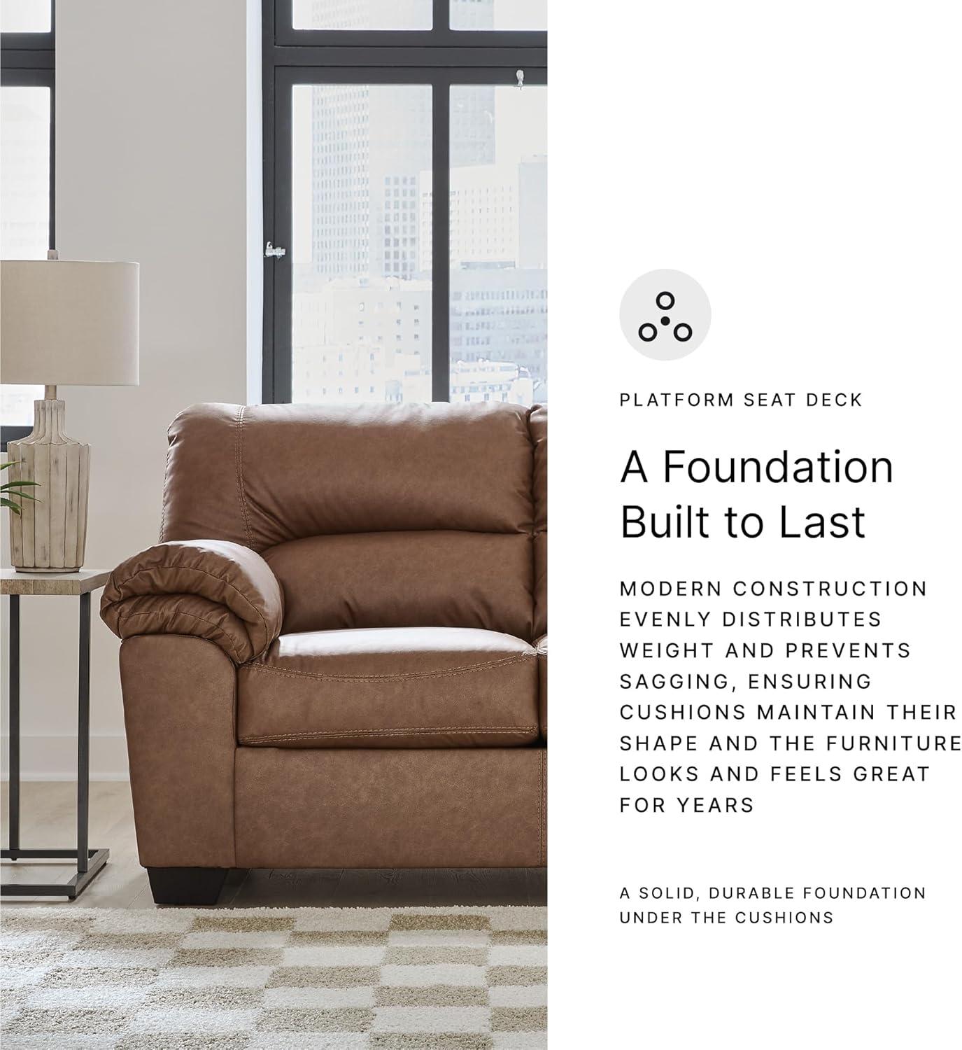 imageSignature Design by Ashley Walker Point Contemporary Loveseat with Removable Cushion Light Brown