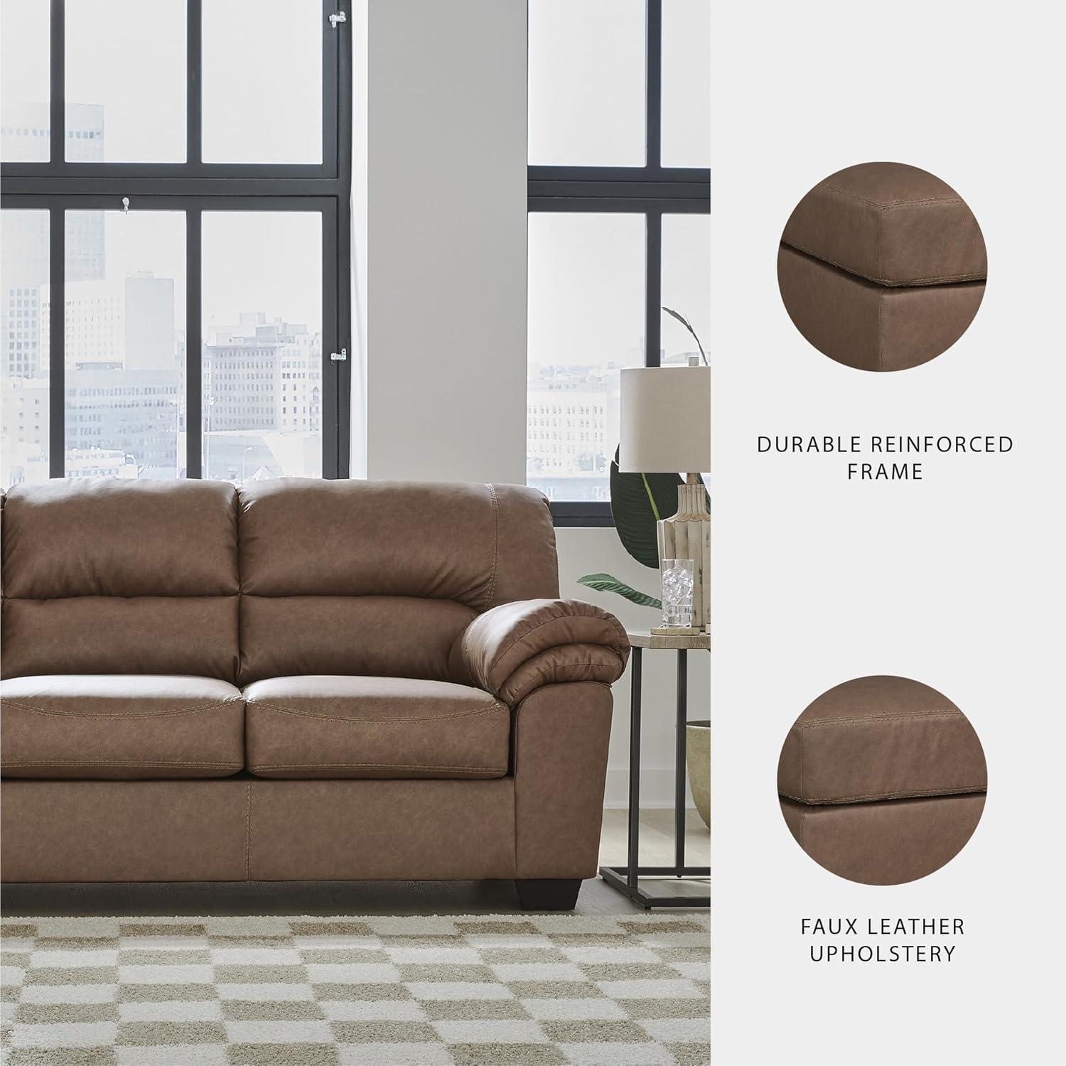 imageSignature Design by Ashley Walker Point Contemporary Sofa with Removable Cushion Light Brown