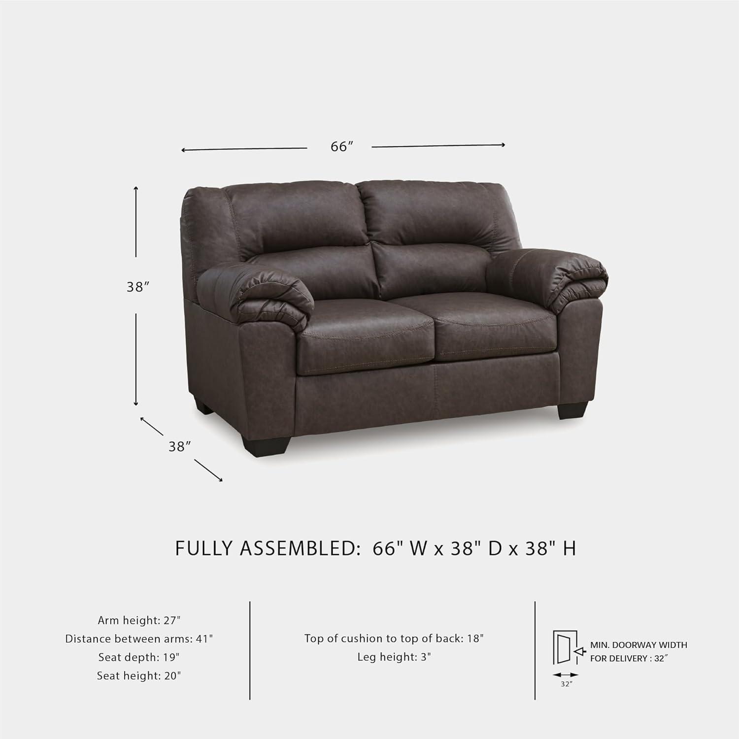 imageSignature Design by Ashley WalkerPoint Contemporary Loveseat with Removable Cushion Dark Brown