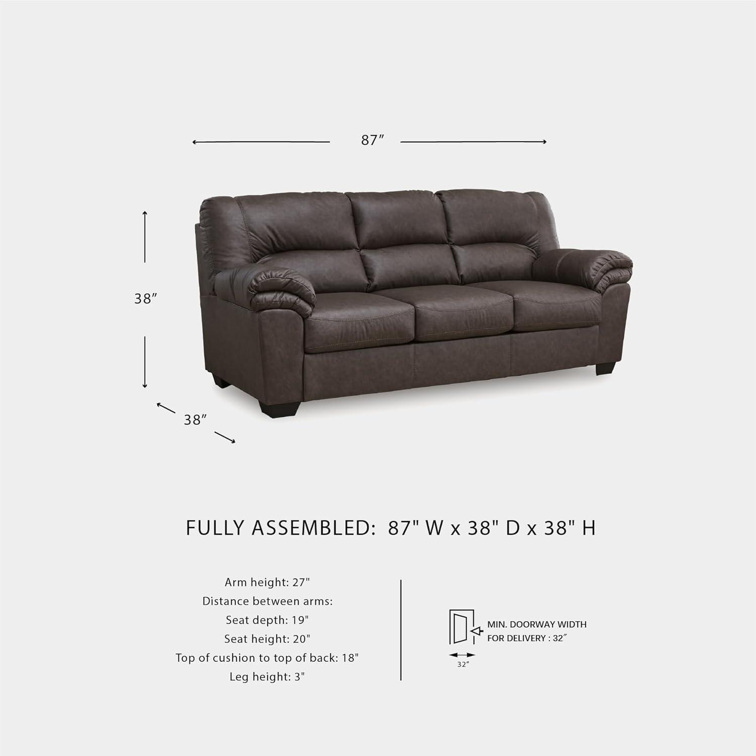 imageSignature Design by Ashley WalkerPoint Contemporary Sofa with Removable Cushion Dark Brown