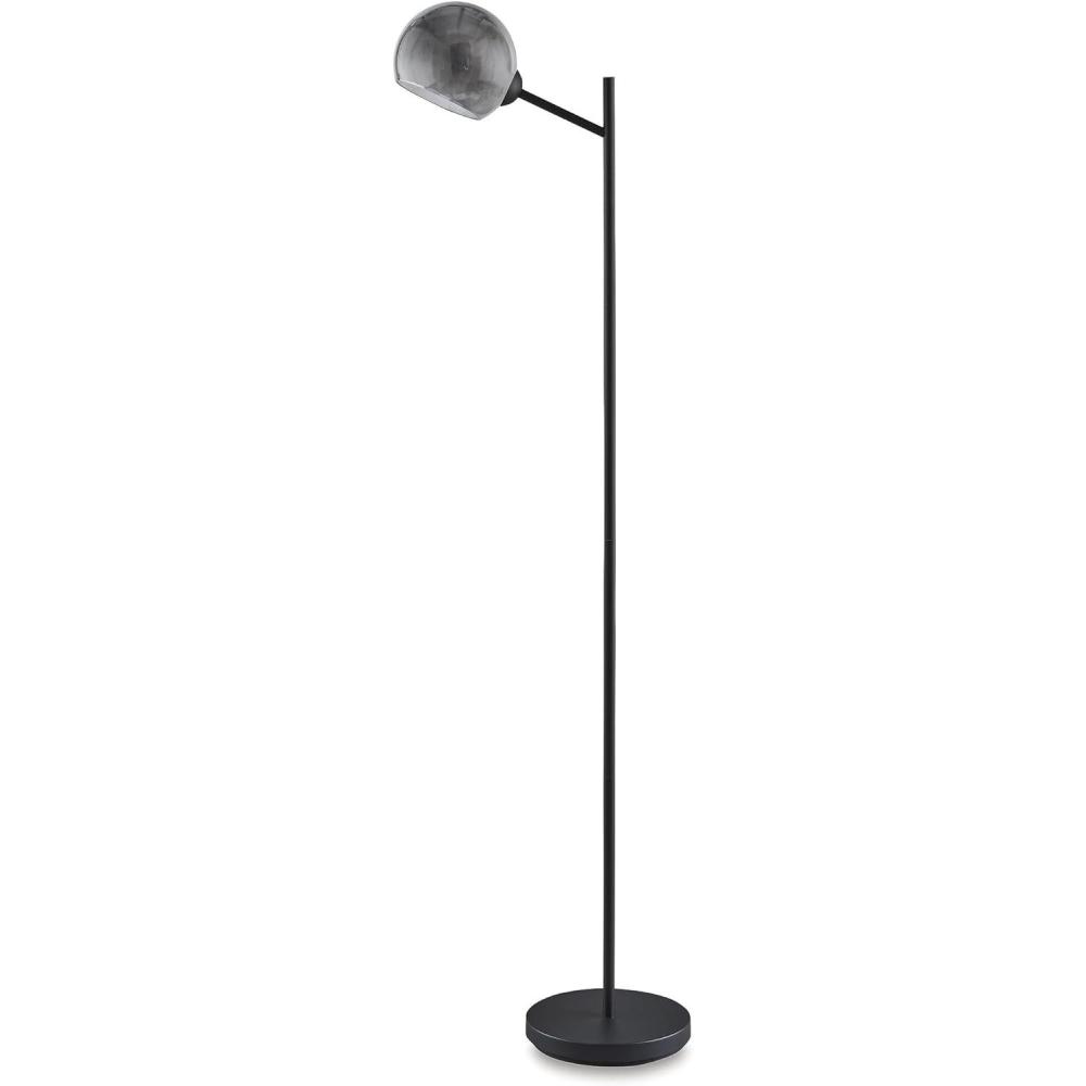 imageSignature Design by Ashley Abanson Contemporary 625quot Floor Lamp with Glass Shade and OnOff Foot Switch GoldBlack